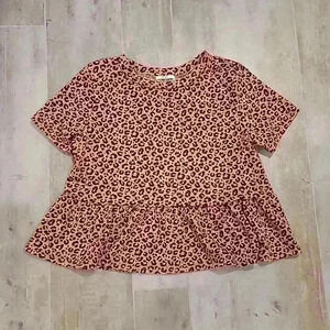 Francescas Mi Ami Cheetah Babydoll Top